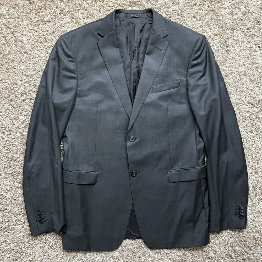 Z Zegna Grey Wool Mohair Two Piece Suit Jacket / Pants Size IT 54L / 44L (36x34)